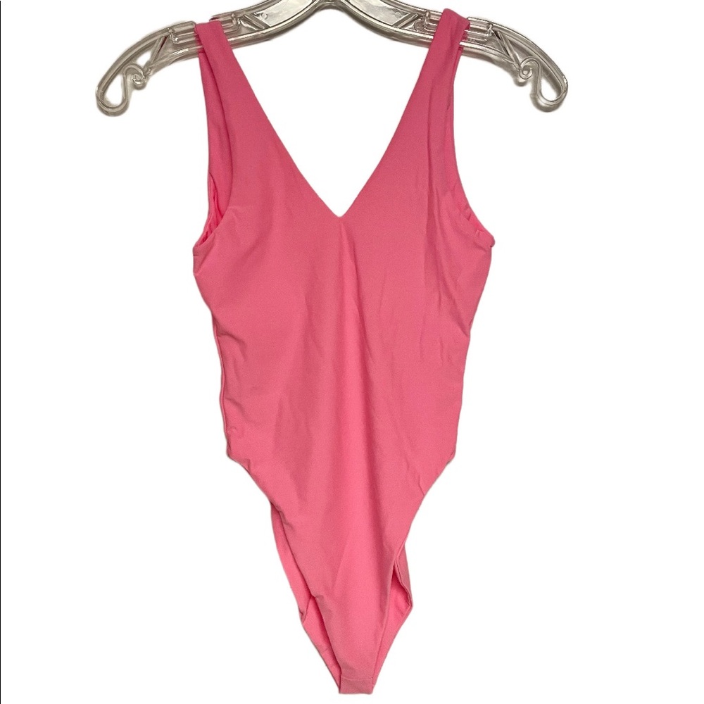 Hot & Delicious Neon / Light Pink V Neck Bodysuit